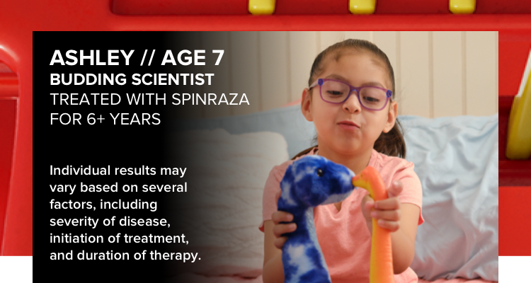 a child with later-onset SMA who is being treated with SPINRAZA